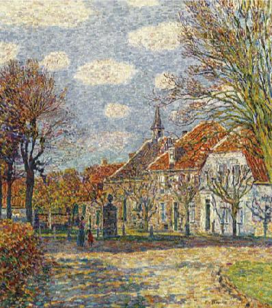 Paul Baum Town Hall in St. Anna Norge oil painting art